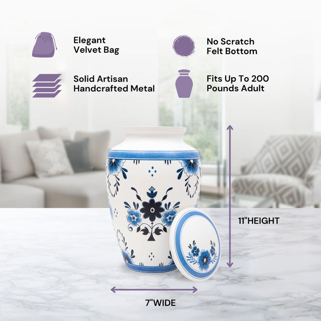 Traditional Blue Large Urn