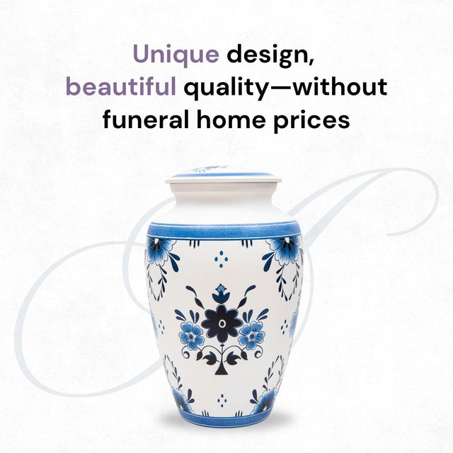 Traditional Blue Large Urn