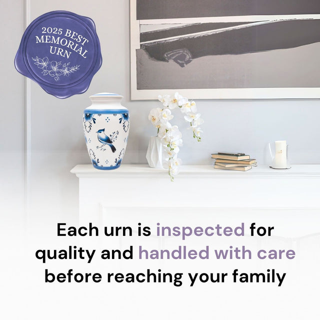 Traditional Blue Large Urn