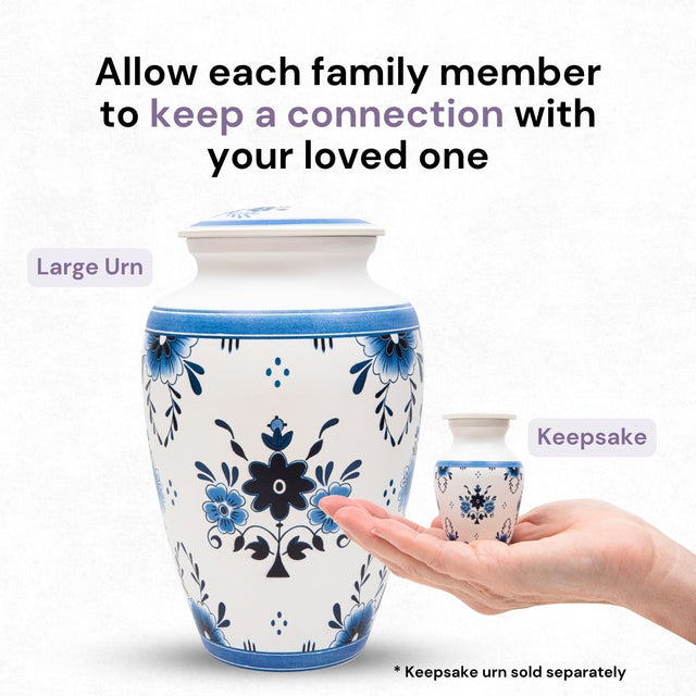 Traditional Blue Large Urn