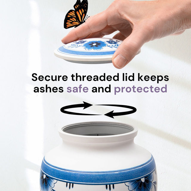 Traditional Blue Large Urn